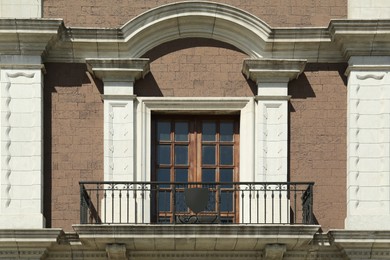 Exterior of beautiful residential building with balcony