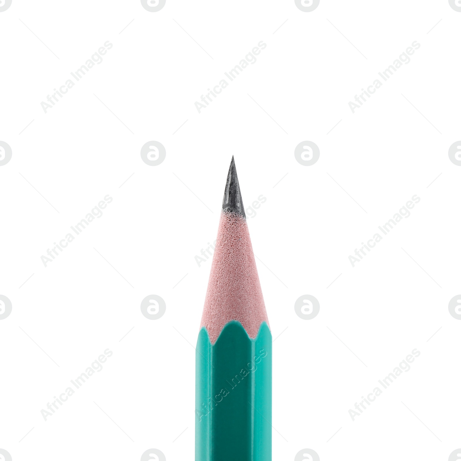 Photo of One sharp graphite pencil isolated on white