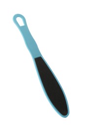 Light blue foot file on white background. Pedicure tool