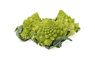Photo of Fresh raw Romanesco broccoli on white background