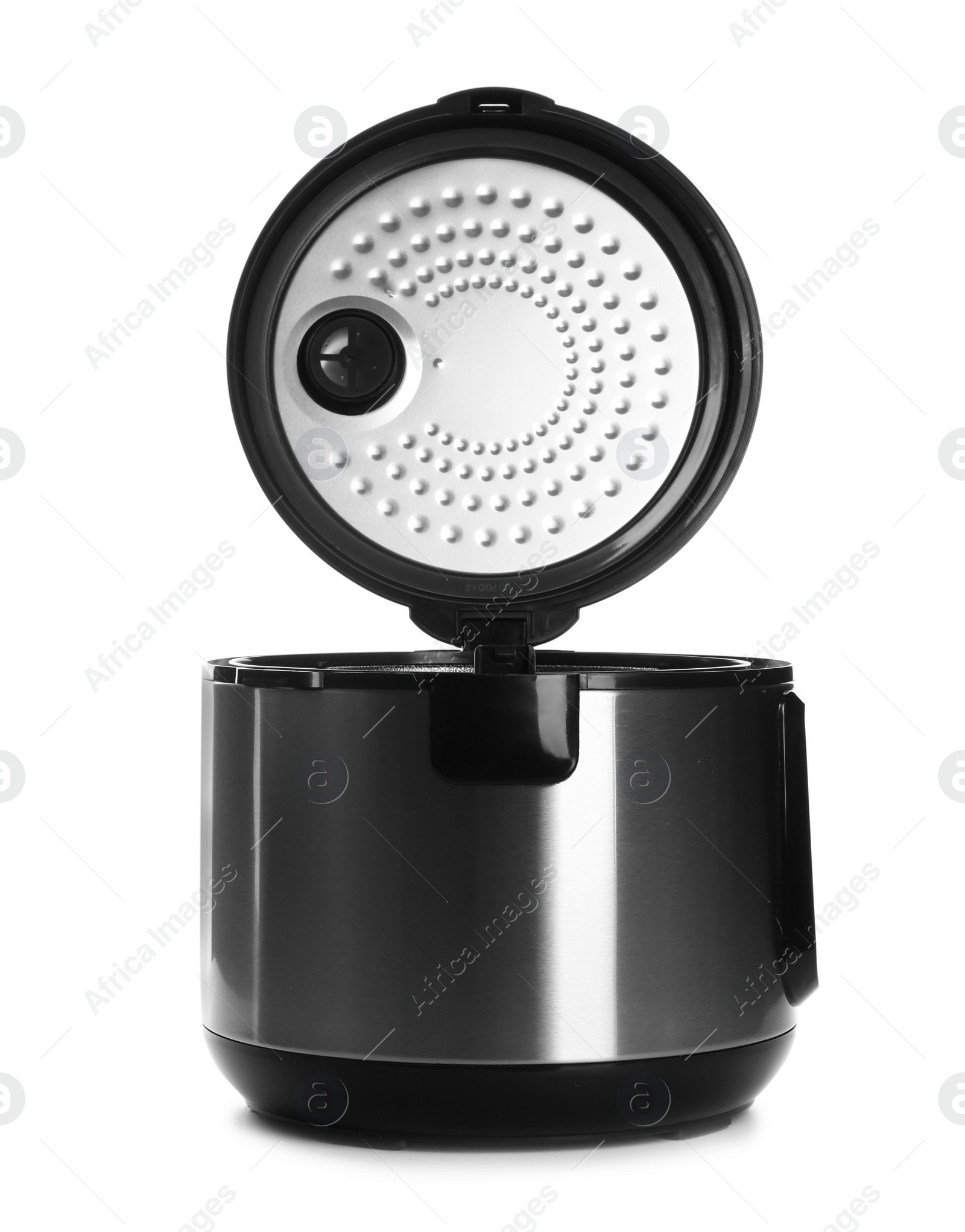 Photo of New modern multi cooker on white background