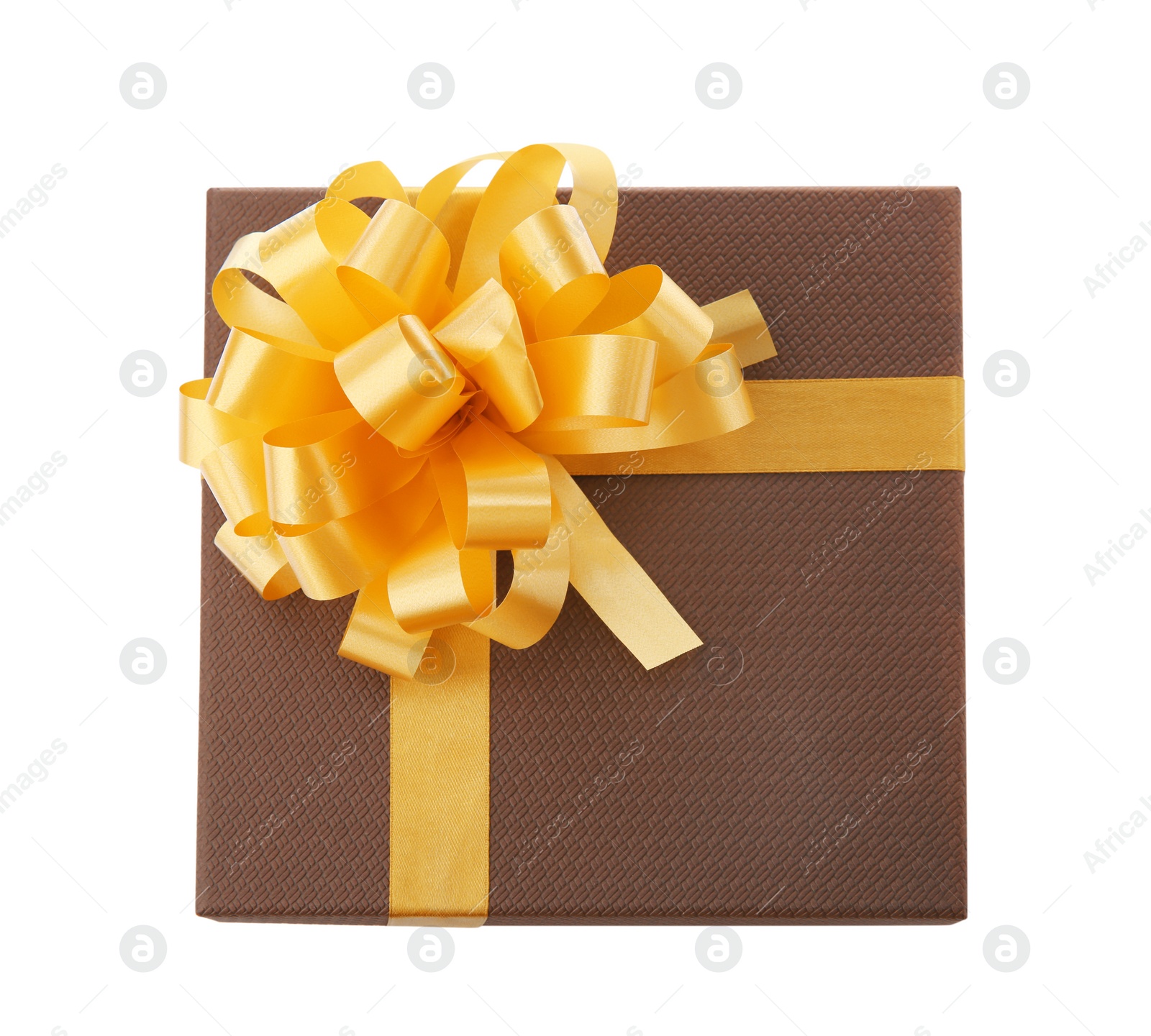 Photo of Beautiful gift box with bow on white background