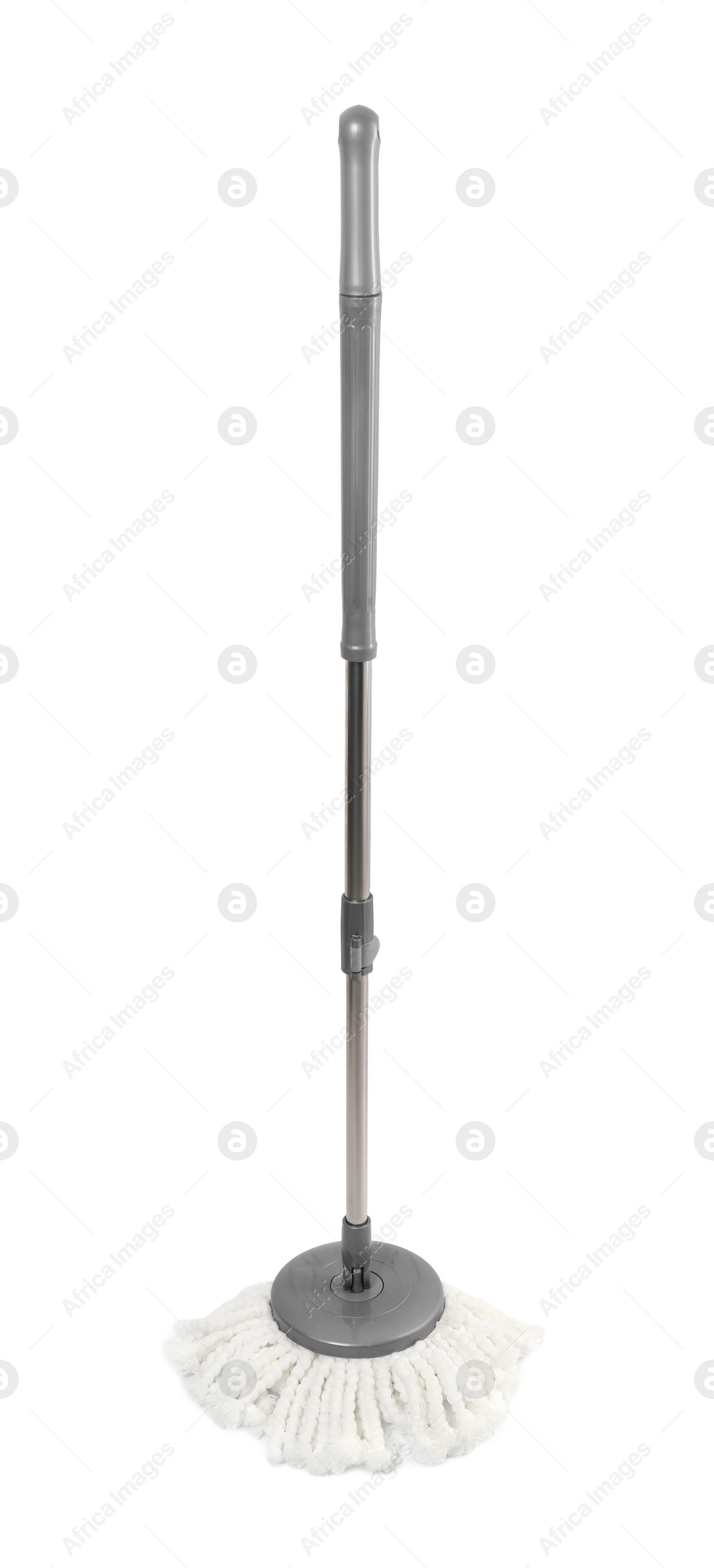 Photo of Mop with plastic handle isolated on white