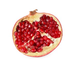 Half of fresh pomegranate isolated on white