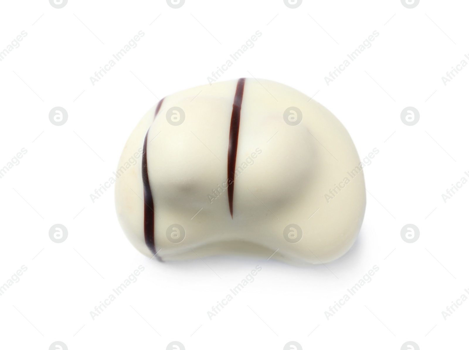 Photo of Delicious chocolate candy isolated on white. Fancy confectionery