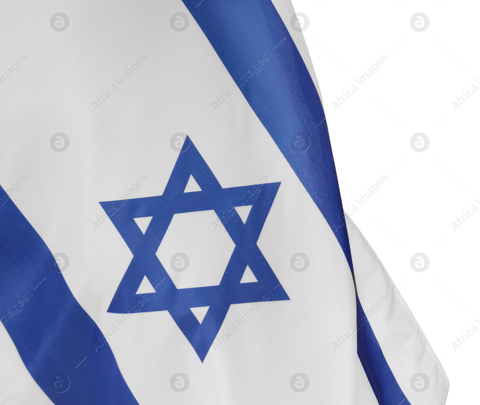 Photo of Flag of Israel isolated on white. National symbol