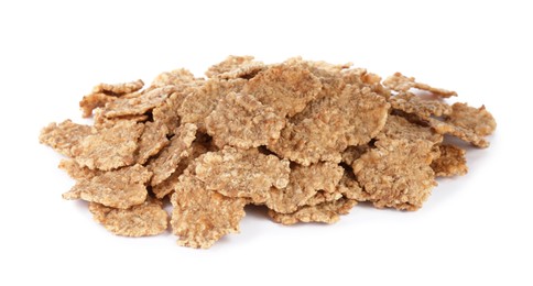Photo of Delicious crispy breakfast cereal on white background