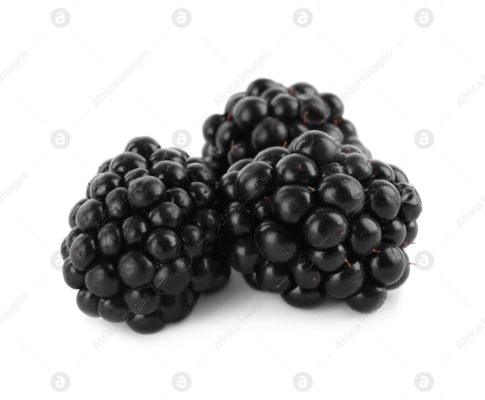 Photo of Beautiful tasty ripe blackberries on white background