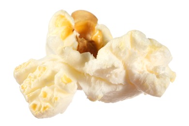 Kernel of tasty fresh popcorn isolated on white