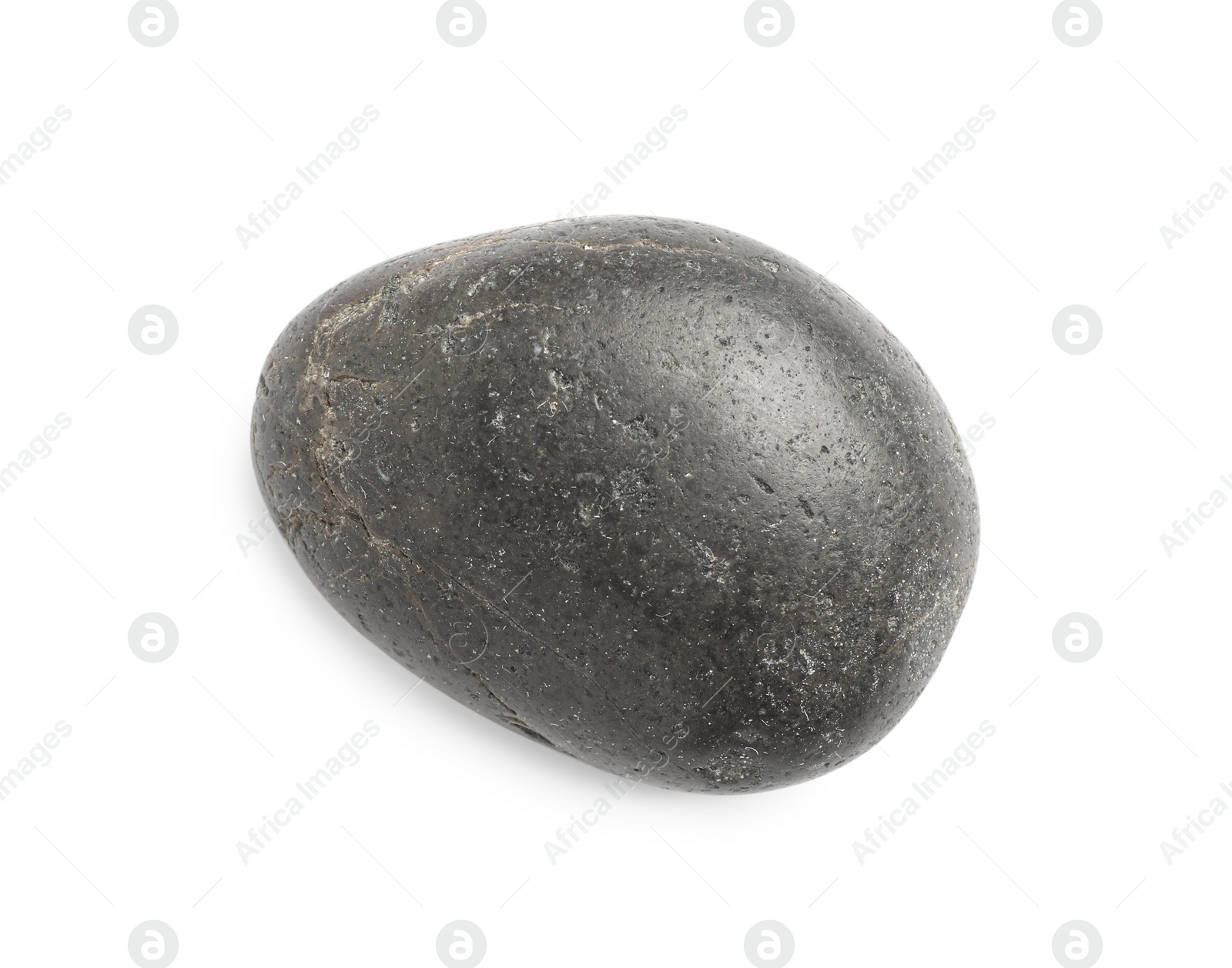 Photo of Grey spa stone isolated on white, top view