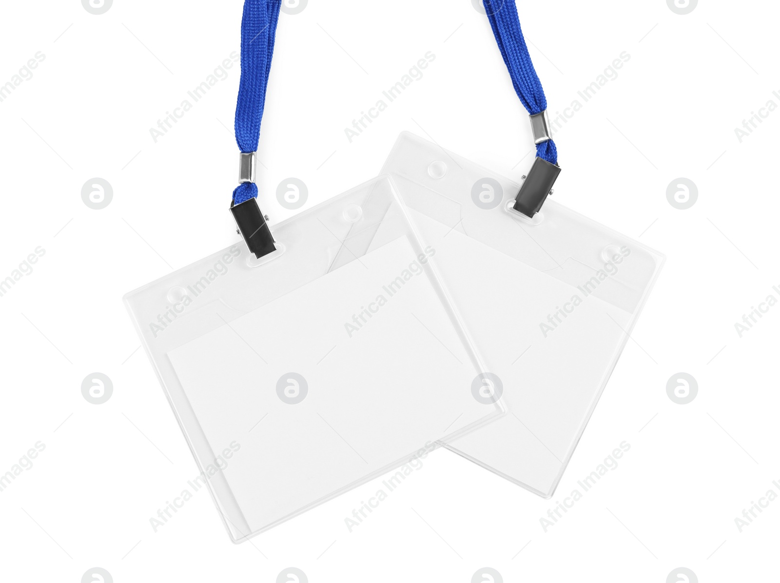 Photo of Blank badges on white background. Mockup for design