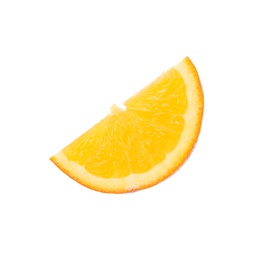 Fresh juicy orange slice isolated on white