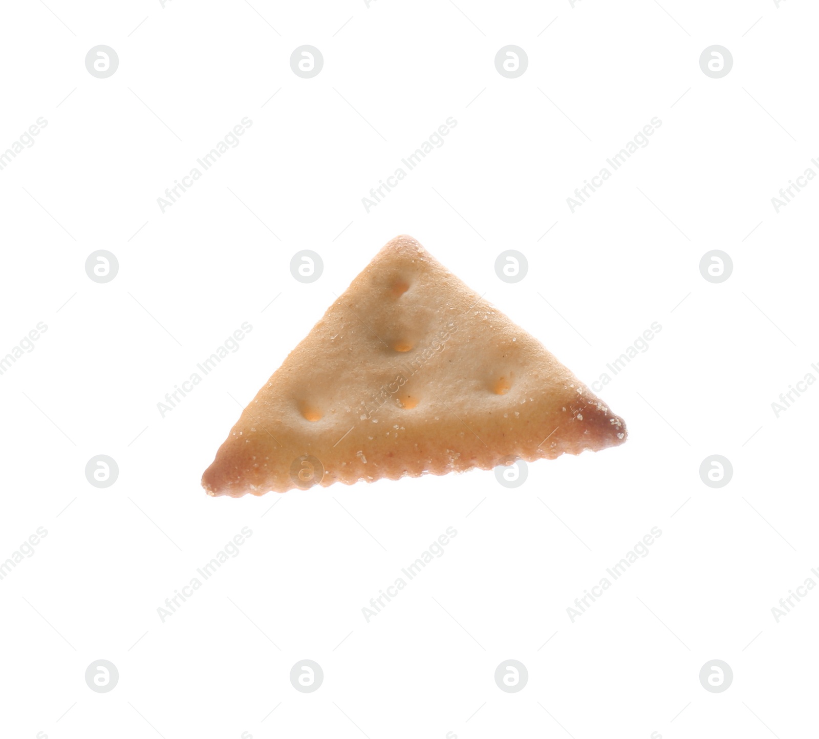 Photo of Crispy cracker isolated on white. Delicious snack