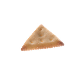 Crispy cracker isolated on white. Delicious snack