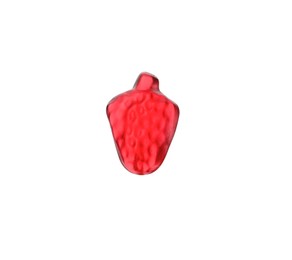 Photo of Tasty jelly candy in shape of strawberry isolated on white