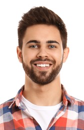 Passport photo. Portrait of man on white background