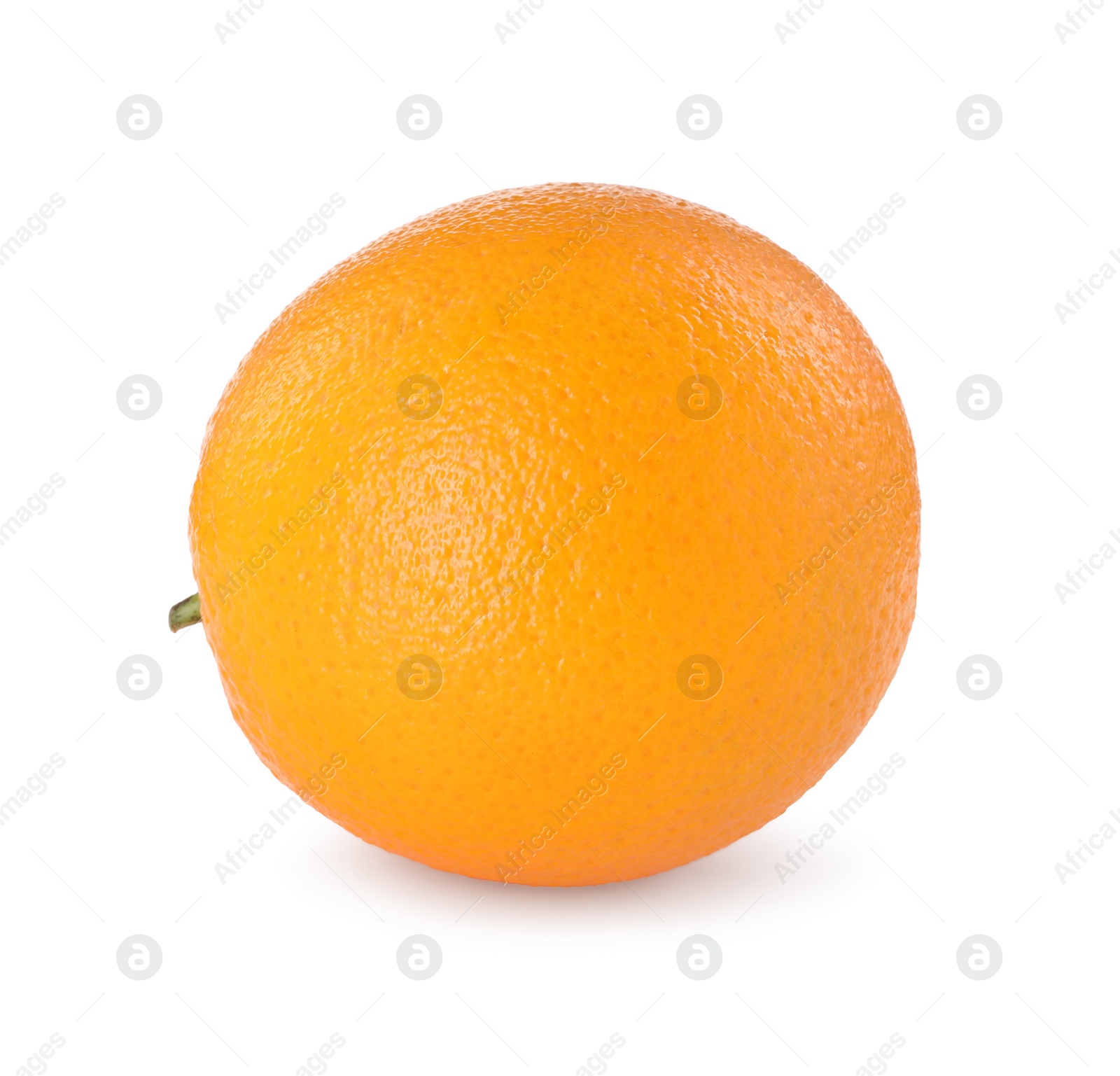 Photo of One fresh ripe orange isolated on white