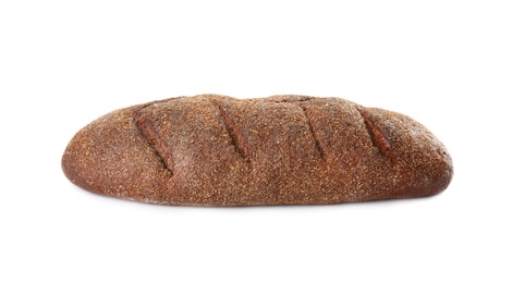 Loaf of rye bread isolated on white