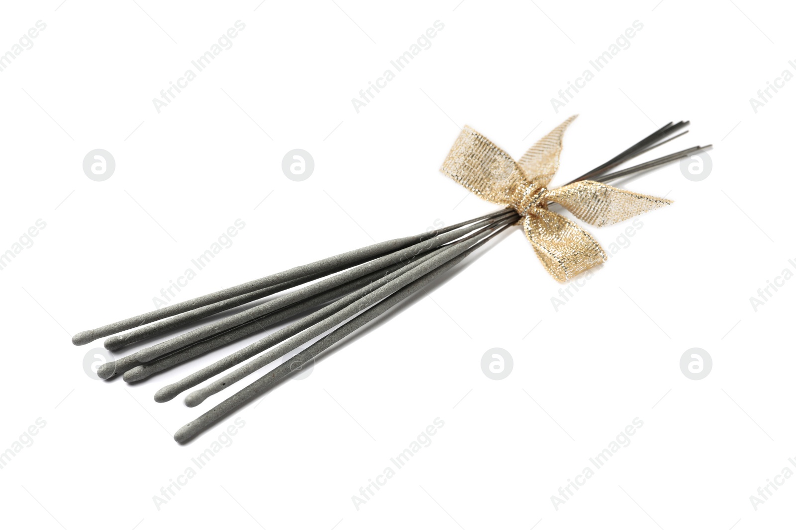 Photo of Bunch of new sparkler sticks on white background