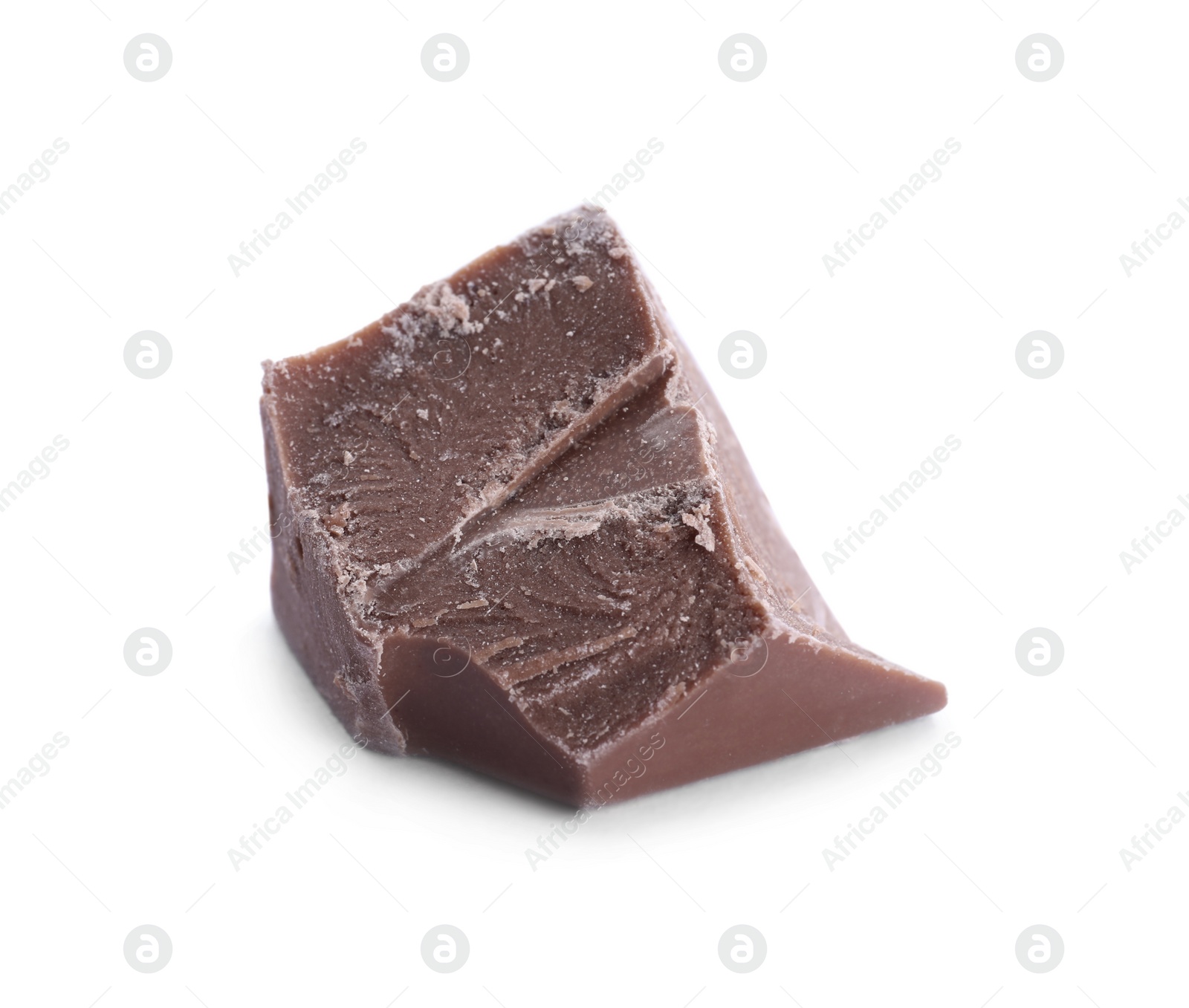 Photo of Piece of milk chocolate isolated on white