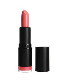 Bright lipstick on white background. Professional makeup product