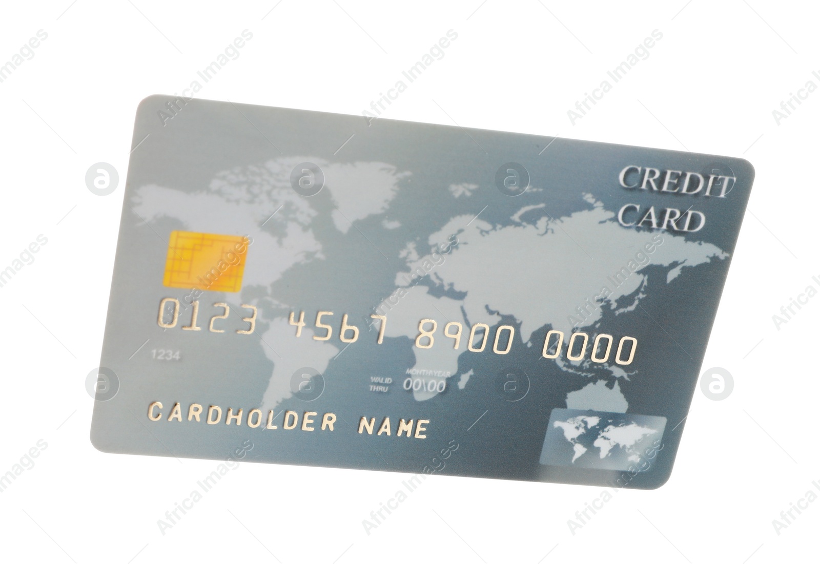 Photo of Grey plastic credit card isolated on white