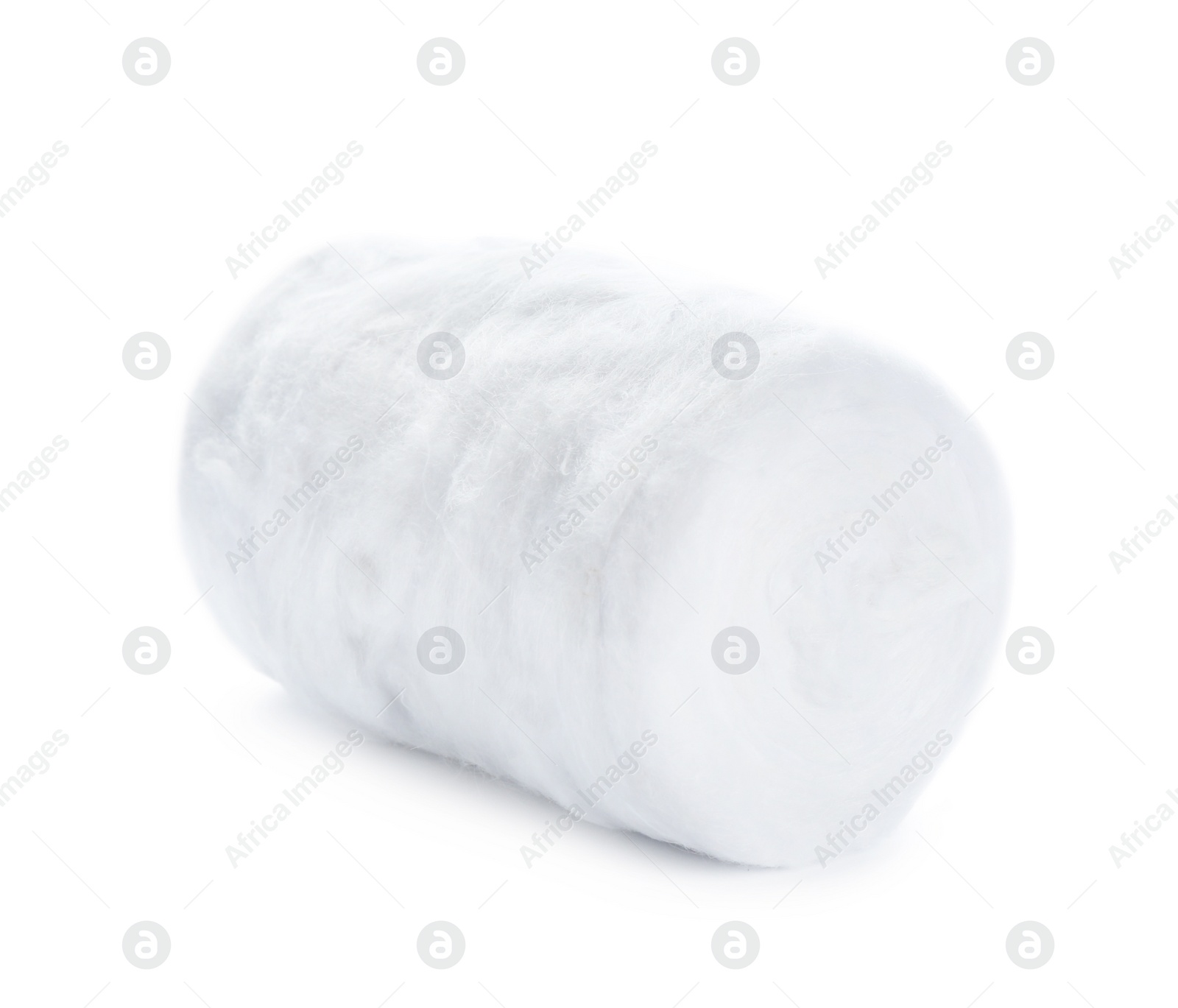 Photo of Soft clean cotton roll on white background