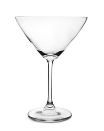 Clean empty martini glass on white background