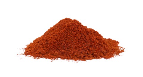 Heap of aromatic paprika powder isolated on white