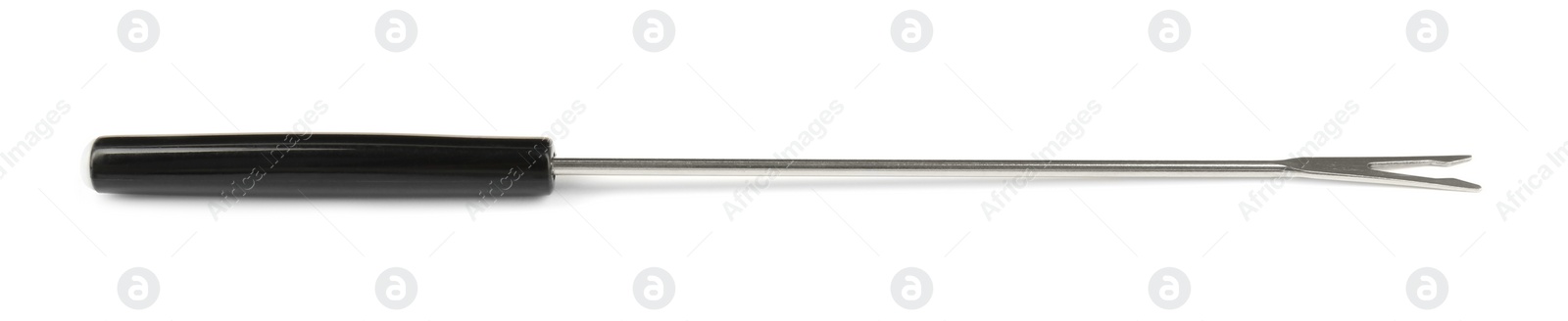 Photo of Fondue fork isolated on white. Kitchen equipment