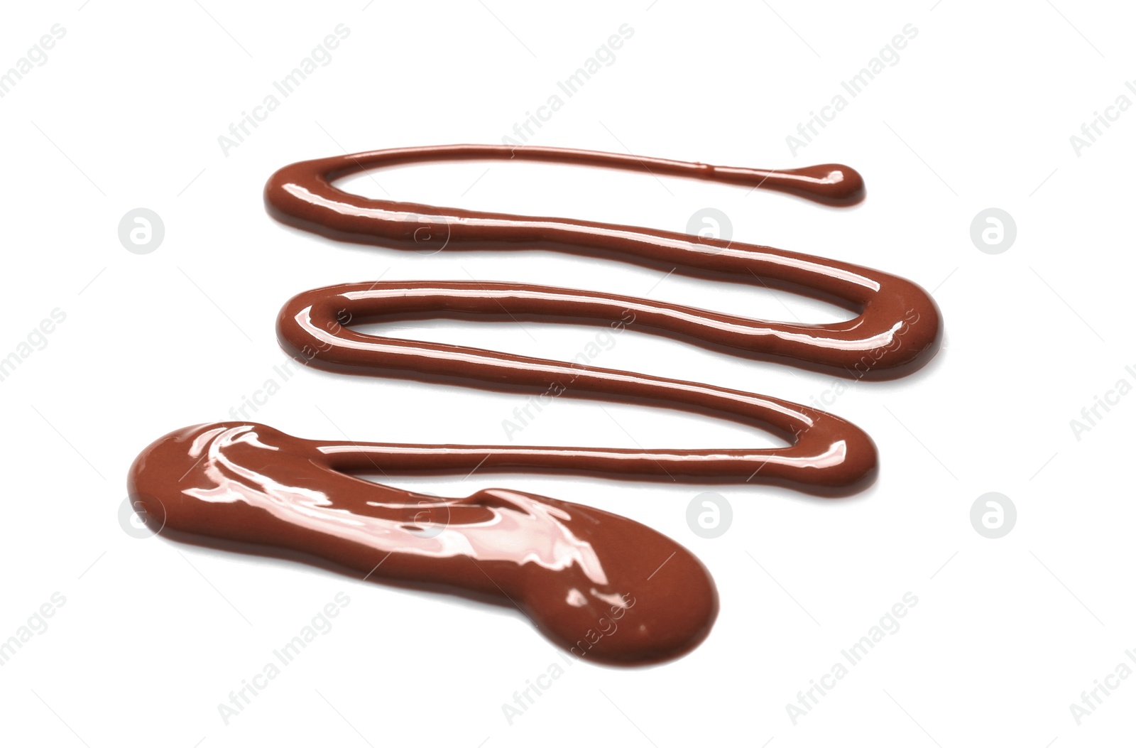 Photo of Smear of tasty milk chocolate paste isolated on white