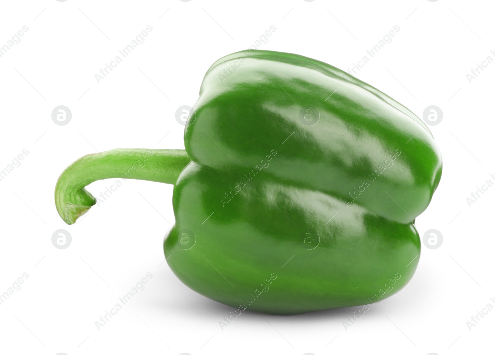 Photo of Ripe green bell pepper on white background