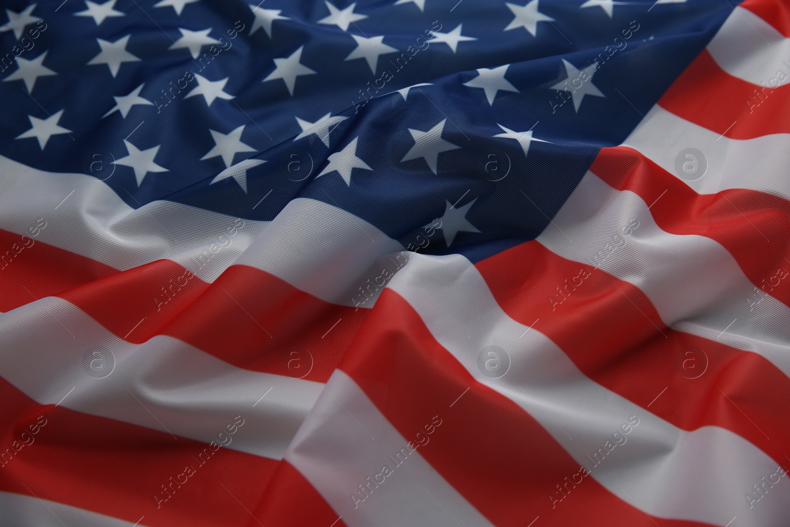 Photo of Flag of USA as background, closeup view