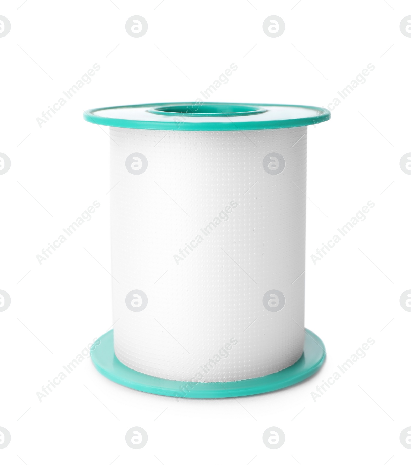Medical sticking plaster roll isolated on white Photo of Medical sticking plaster roll isolated on white