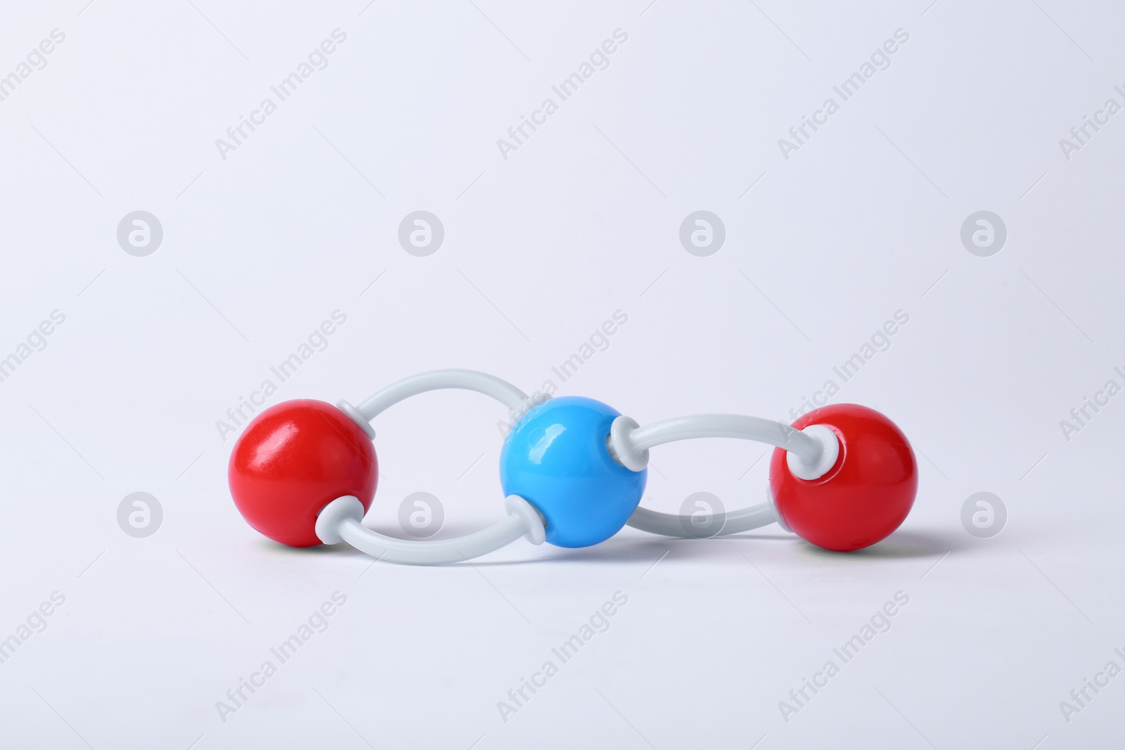 Photo of Molecular atom model on white background. Chemical structure