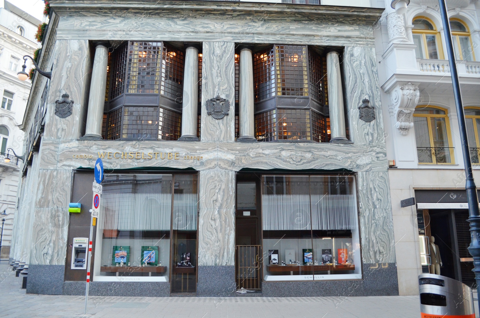 Photo of VIENNA, AUSTRIA - JUNE 18, 2018: Currency exchange center on city street