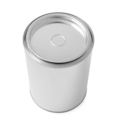 Photo of One can of paint on white background