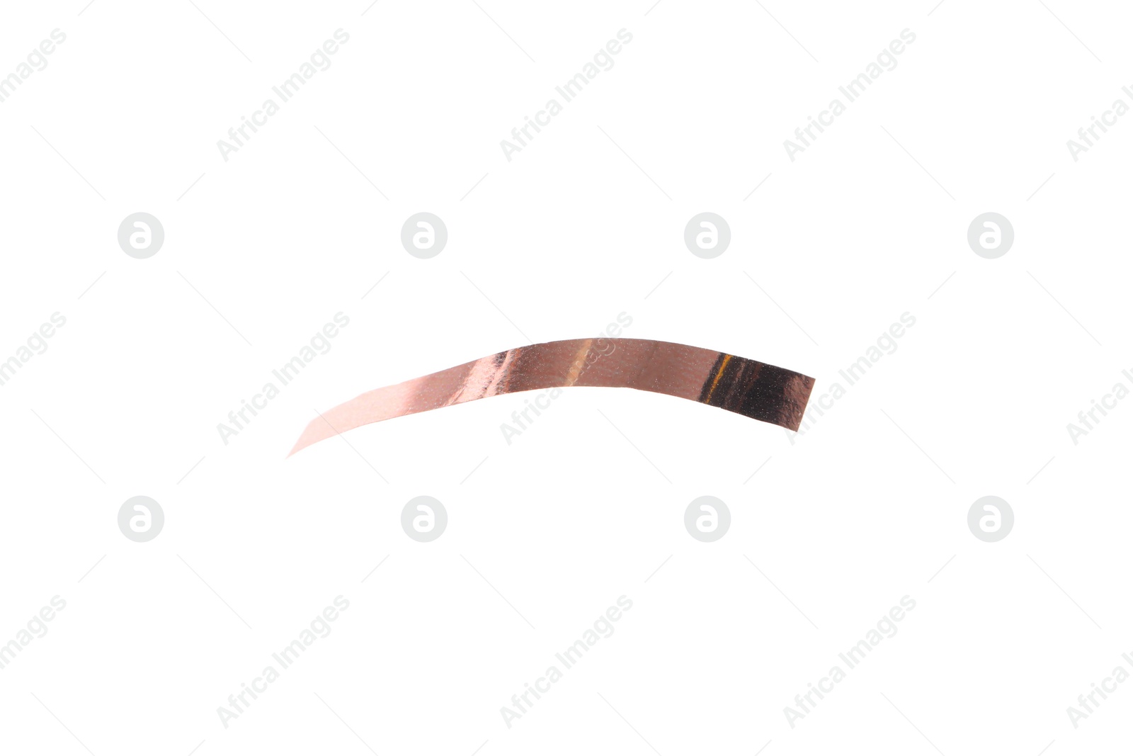 Photo of Piece of bronze confetti isolated on white