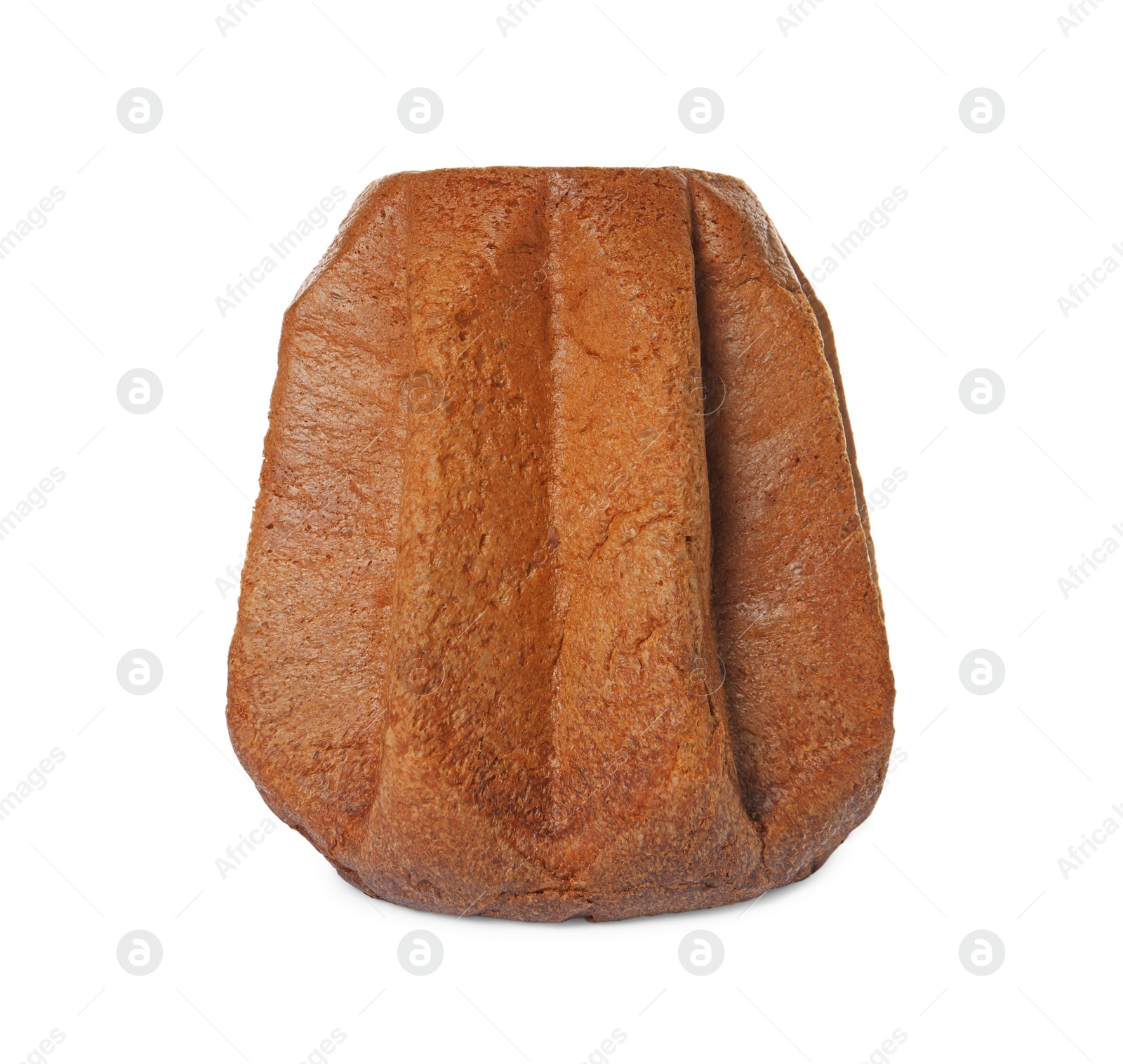 Photo of Delicious Pandoro cake isolated on white. Traditional Italian pastry