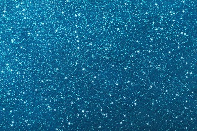Image of Shiny light blue glitter as background, closeup