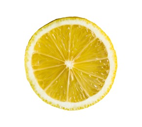 Photo of Piece of fresh lemon isolated on white