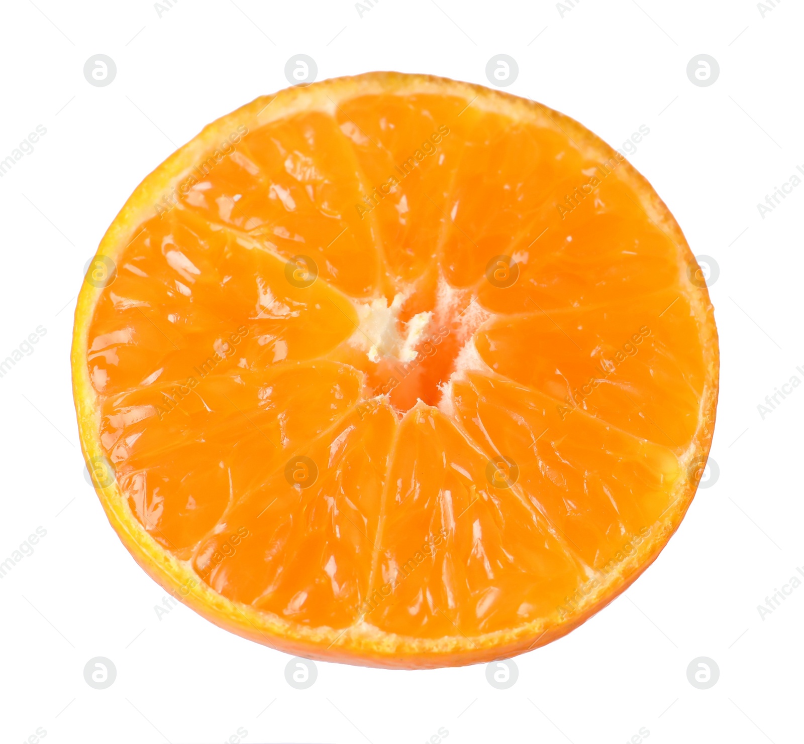 Photo of Piece of fresh ripe tangerine isolated on white