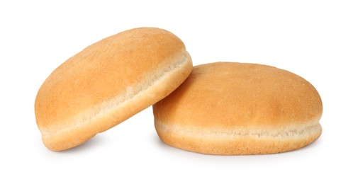 Photo of Two fresh burger buns isolated on white