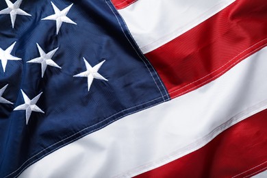 Photo of National flag of America as background, top view