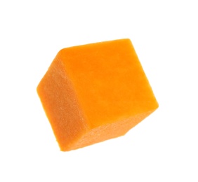 Photo of Piece of ripe orange pumpkin isolated on white