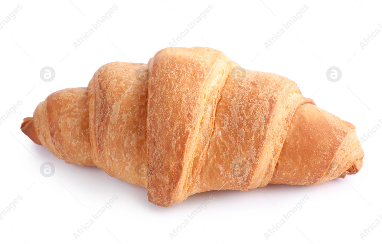 Photo of Tasty fresh crispy croissant isolated on white