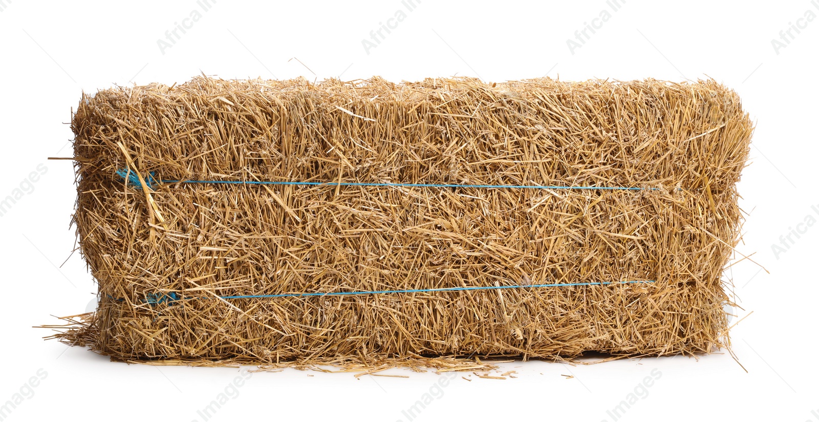 Photo of Bale of dried straw isolated on white