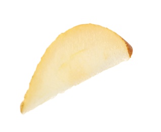 Photo of Slice of fresh pear on white background