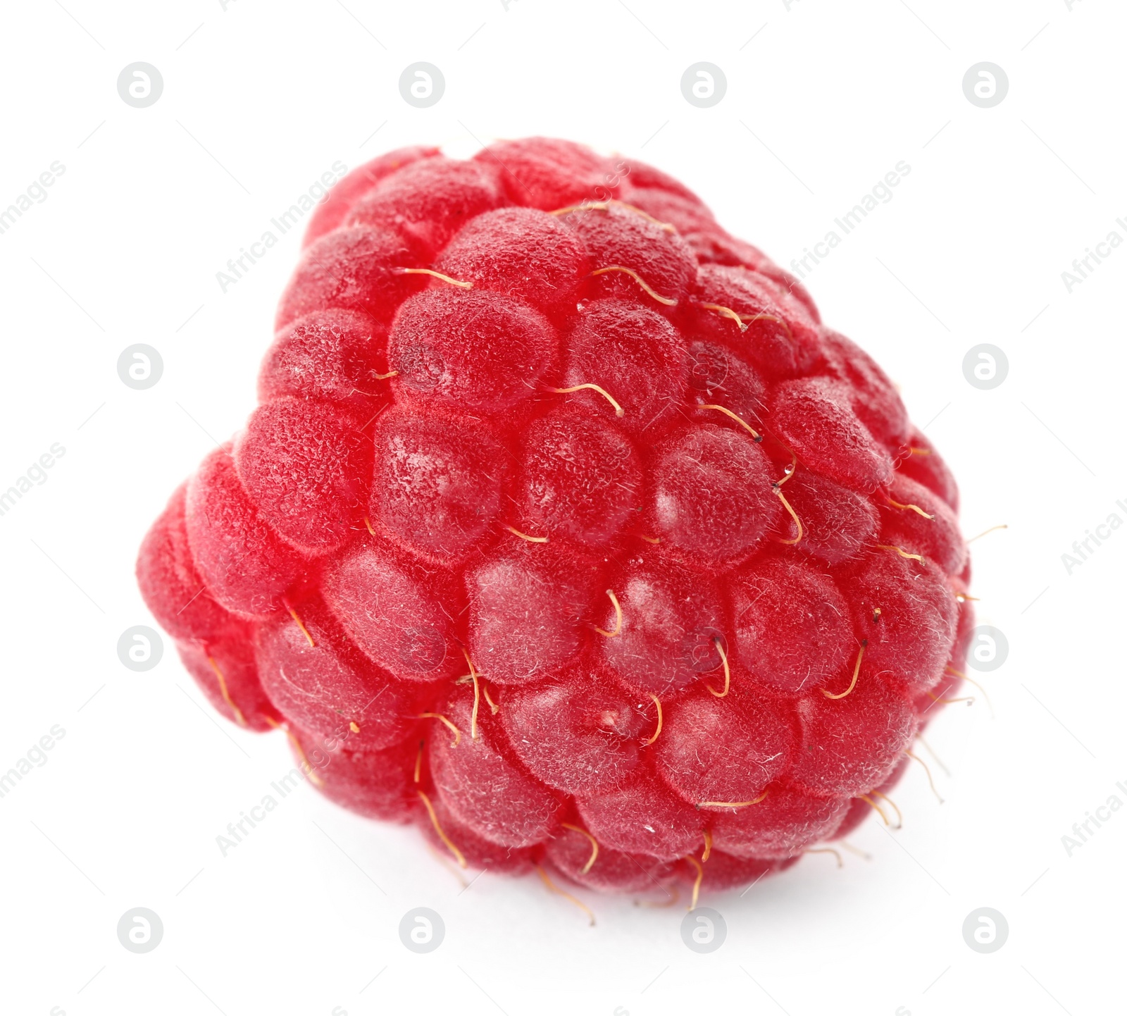 Photo of Delicious fresh ripe raspberry on white background