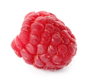 Photo of Delicious fresh ripe raspberry on white background